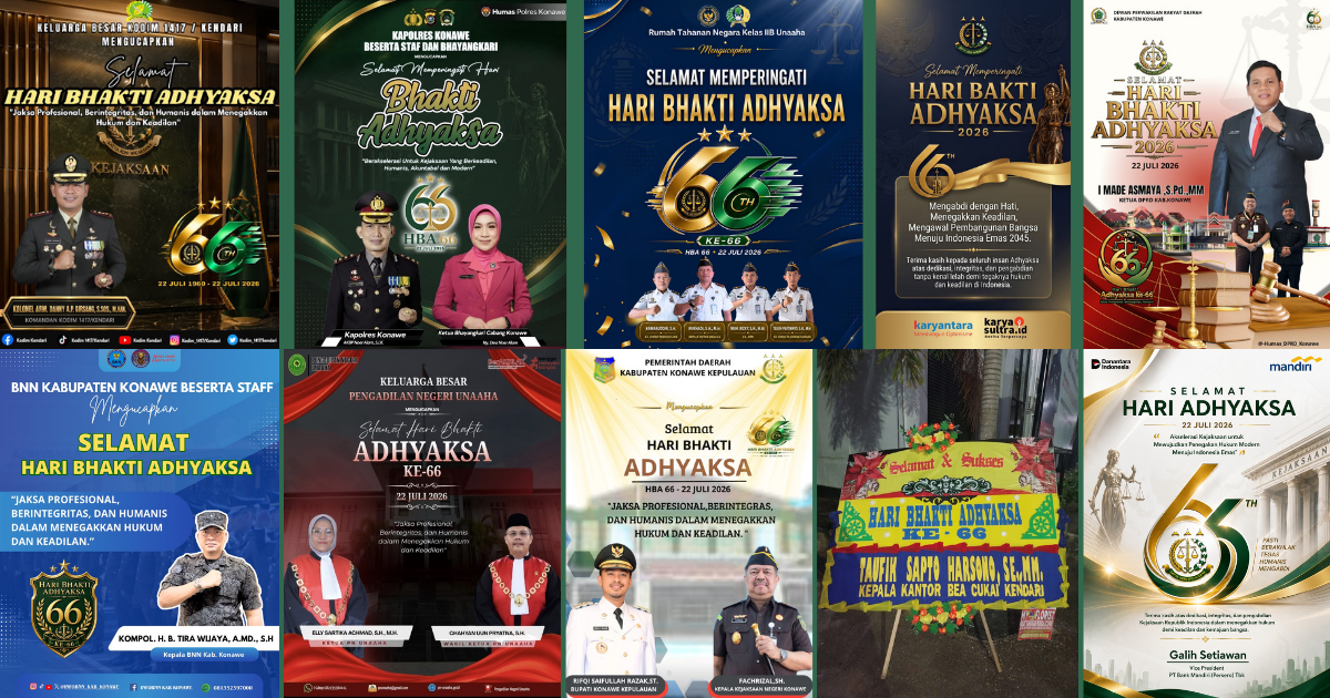 Ucapan Selamat Hari Bakti Adhyaksa dari Berbagai Instansi untuk Kejaksaan Negeri Konawe