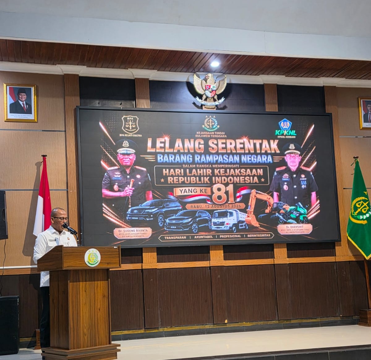 Kajati Sulawesi Tenggara Buka Resmi Gebyar Lelang Serentak, Kajari Konawe Turut Hadir