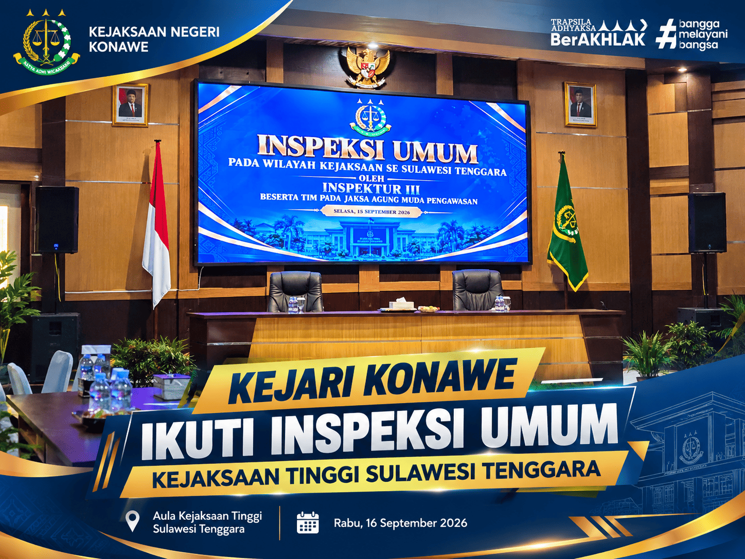 Kejari Konawe Ikuti Inspeksi Umum Kejaksaan Tinggi Sulawesi Tenggara